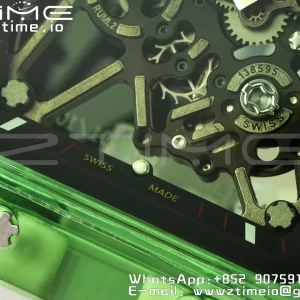 RICHARD MILLERM RM035 RM35-01 Green Transparent RMF Best Edition Skeleton Dial on Translucent Rubber Strap Clone RMUL2 - Super Clone Watch | 1:1 Best Version