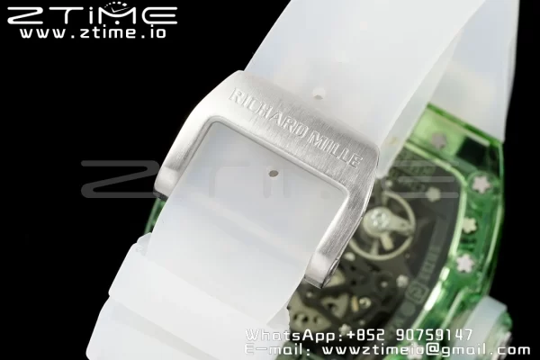 RICHARD MILLERM RM035 RM35-01 Green Transparent RMF Best Edition Skeleton Dial on Translucent Rubber Strap Clone RMUL2 - Super Clone Watch | 1:1 Best Version