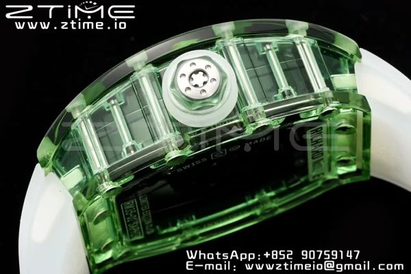 RICHARD MILLERM RM035 RM35-01 Green Transparent RMF Best Edition Skeleton Dial on Translucent Rubber Strap Clone RMUL2 - Super Clone Watch | 1:1 Best Version