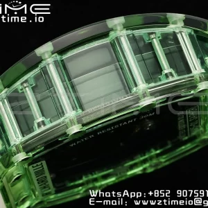 RICHARD MILLERM RM035 RM35-01 Green Transparent RMF Best Edition Skeleton Dial on Translucent Rubber Strap Clone RMUL2 - Super Clone Watch | 1:1 Best Version