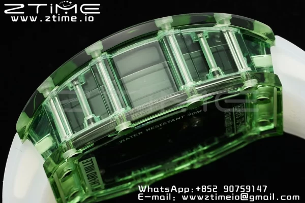 RICHARD MILLERM RM035 RM35-01 Green Transparent RMF Best Edition Skeleton Dial on Translucent Rubber Strap Clone RMUL2 - Super Clone Watch | 1:1 Best Version