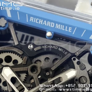 RICHARD MILLERM RM035 RM35-01 Transparent RMF Best Edition Skeleton Blue Dial on White Rubber Strap Clone RMUL2 - Super Clone Watch | 1:1 Best Version