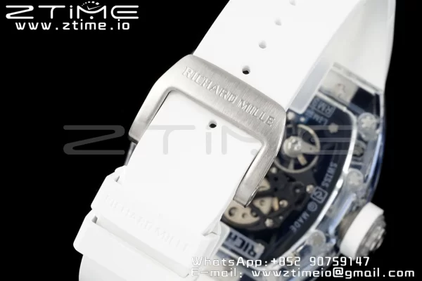 RICHARD MILLERM RM035 RM35-01 Transparent RMF Best Edition Skeleton Blue Dial on White Rubber Strap Clone RMUL2 - Super Clone Watch | 1:1 Best Version