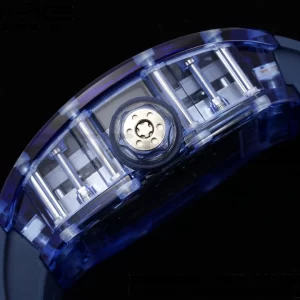 RICHARD MILLERM RM53-02 Μπλε διαφανές Tourbillon RMF Best Edition Skeleton Dial με μπλε λουράκι από καουτσούκ - Super Clone Watch | 1:1 Best Version