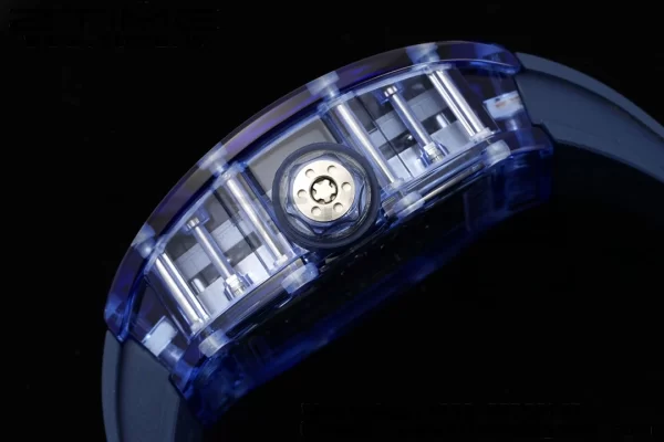 RICHARD MILLERM RM53-02 Μπλε διαφανές Tourbillon RMF Best Edition Skeleton Dial με μπλε λουράκι από καουτσούκ - Super Clone Watch | 1:1 Best Version