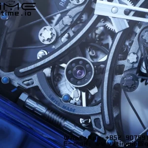 RICHARD MILLERM RM53-02 Tourbillon blu trasparente RMF Best Edition Quadrante scheletrato su cinturino in gomma trasparente - Orologio super clone | 1:1 Versione migliore