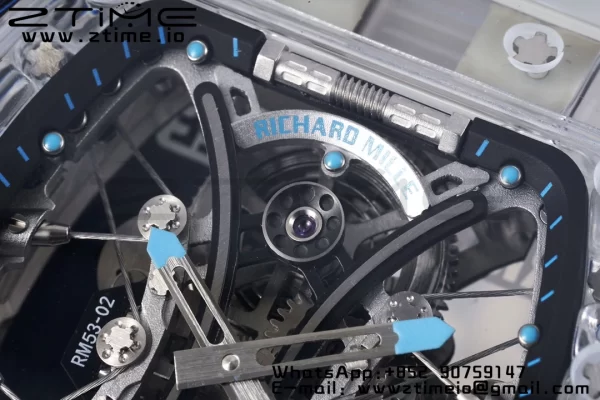 RICHARD MILLERM RM 53-02 Transparent Case Real Tourbillon Pablo Mac Donough JBF Best Edition on Transparent Rubber Strap V2 - スーパークローンウォッチ｜1:1ベストバージョン