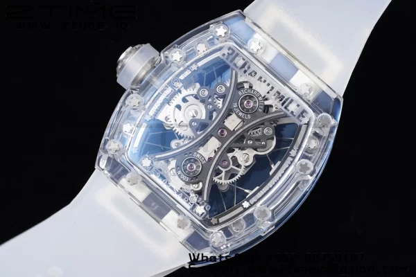 RICHARD MILLERM RM 53-02 Transparent Case Real Tourbillon Pablo Mac Donough JBF Best Edition on Transparent Rubber Strap V2 - スーパークローンウォッチ｜1:1ベストバージョン