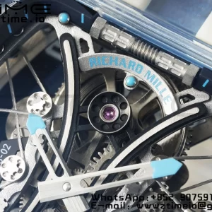RICHARD MILLERM RM 53-02 Cassa trasparente Real Tourbillon Pablo Mac Donough JBF Best Edition su cinturino in gomma blu V2 - Orologio super clone | 1:1 Best Version