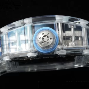 RICHARD MILLERM RM 53-02 Cassa trasparente Real Tourbillon Pablo Mac Donough JBF Best Edition su cinturino in gomma blu V2 - Orologio super clone | 1:1 Best Version