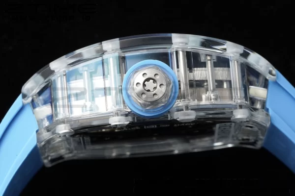 RICHARD MILLERM RM 53-02 Cassa trasparente Real Tourbillon Pablo Mac Donough JBF Best Edition su cinturino in gomma blu V2 - Orologio super clone | 1:1 Best Version