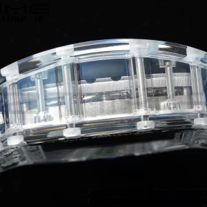 RICHARD MILLERM RM 53-02 Cassa trasparente Real Tourbillon Pablo Mac Donough JBF Best Edition su cinturino in gomma blu V2 - Orologio super clone | 1:1 Best Version