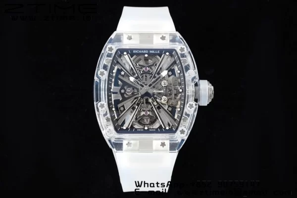 RICHARD MILLERM RM012 RM12-01 Transparent Tourbillon RMF Best Edition スケルトンダイアル、ラバーストラップ - スーパークローンウォッチ｜1:1ベストバージョン