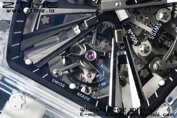 RICHARD MILLERM RM012 RM12-01 Transparent Tourbillon RMF Best Edition スケルトンダイアル、ラバーストラップ - スーパークローンウォッチ｜1:1ベストバージョン