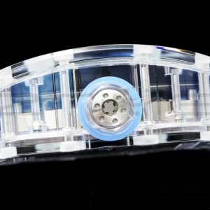 RICHARD MILLERM RM012 RM12-01 Transparent Tourbillon RMF Best Edition Skeleton Dial on Blue Rubber Strap - Super Clone Watch | 1:1 Best Version