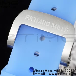 RICHARD MILLERM RM012 RM12-01 Transparent Tourbillon RMF Best Edition Skeleton Dial on Blue Rubber Strap - Super Clone Watch | 1:1 Best Version