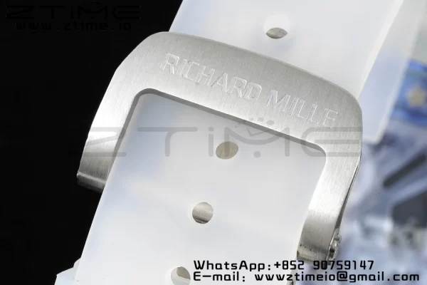 RICHARD MILLERM RM012 RM12-01 Blue Transparent Tourbillon RMF Best Edition Skeleton Dial on Transparent Rubber Strap - Super Clone Watch | 1:1 Best Version