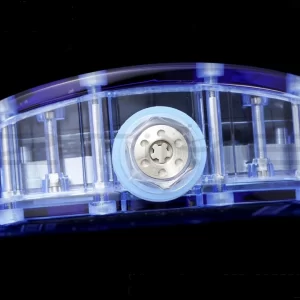 RICHARD MILLERM RM012 RM12-01 Blue Transparent Tourbillon RMF Best Edition Skeleton Dial on Blue Rubber Strap - Super Clone Watch | 1:1 Best Version
