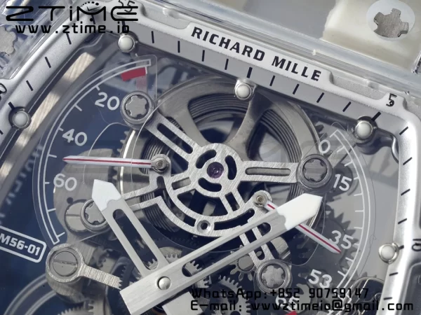 RICHARD MILLERM RM56-01 Transparent Tourbillon RMF Best Edition スケルトンダイアル ブラックインナーベゼル×透明ラバーストラップ - スーパークローンウォッチ｜1:1ベストバージョン