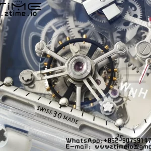 RICHARD MILLERM RM56-01 Transparent Tourbillon RMF Best Edition スケルトンダイアル ブラックインナーベゼル×透明ラバーストラップ - スーパークローンウォッチ｜1:1ベストバージョン