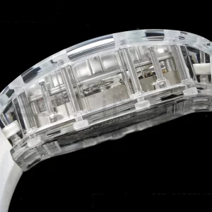 RICHARD MILLERM RM56-01 Transparent Tourbillon RMF Best Edition スケルトンダイアル ブラックインナーベゼル×透明ラバーストラップ - スーパークローンウォッチ｜1:1ベストバージョン