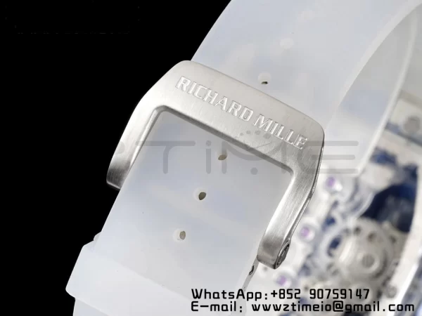 RICHARD MILLERM RM56-01 Transparent Tourbillon RMF Best Edition スケルトンダイアル ブラックインナーベゼル×透明ラバーストラップ - スーパークローンウォッチ｜1:1ベストバージョン