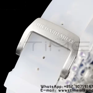 RICHARD MILLERM RM56-01 Transparent Tourbillon RMF Best Edition Skeleton Dial Black Inner Bezel on Transparent Rubber Strap - Super Clone Watch | 1:1 Best Version