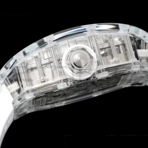 RICHARD MILLERM RM56-01 Tourbillon Transparente RMF Mejor Edición Esfera Esqueleto con Correa de Caucho Blanca - Reloj Super Clon | 1:1 Mejor Versión