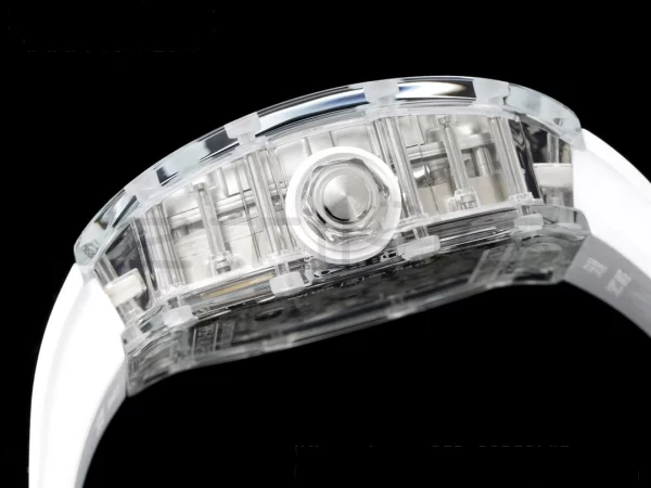 RICHARD MILLERM RM56-01 Tourbillon Transparente RMF Mejor Edición Esfera Esqueleto con Correa de Caucho Blanca - Reloj Super Clon | 1:1 Mejor Versión