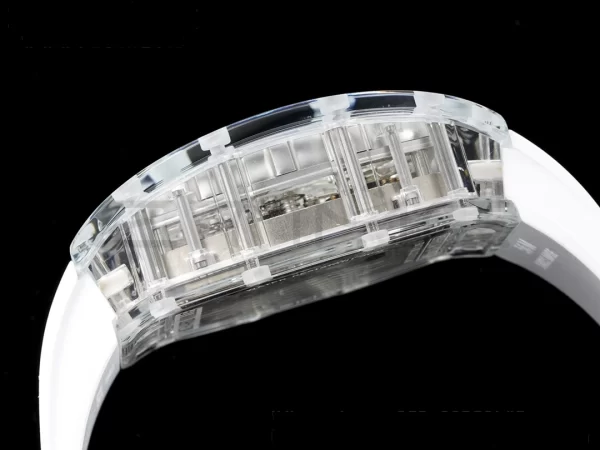 RICHARD MILLERM RM56-01 Tourbillon Transparente RMF Mejor Edición Esfera Esqueleto con Correa de Caucho Blanca - Reloj Super Clon | 1:1 Mejor Versión