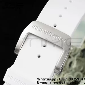RICHARD MILLERM RM56-01 Green Transparent Tourbillon RMF Best Edition Skeleton Dial pe curea de cauciuc alb - Super Clone Watch | 1:1 Best Version