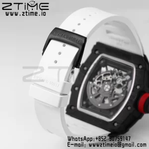 RICHARD MILLE RM035 RM35-02 Black Carbon BBR Factory Best Edition Skeleton Dial on White Rubber Strap Clone RMUL2 - Super Clone Watch | 1:1 Best Version