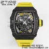 RICHARD MILLE RM035 RM35-02 Black Carbon BBR Factory Best Edition Skeleton Dial on Yellow Rubber Strap Clone RMUL2 - Super Clone Watch | 1:1 Best Version
