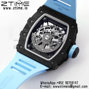 RICHARD MILLE RM035 RM35-02 Black Carbon BBR Factory Best Edition Skeleton Dial on Blue Rubber Strap Clone RMUL2 - Super Clone Watch | 1:1 Best Version