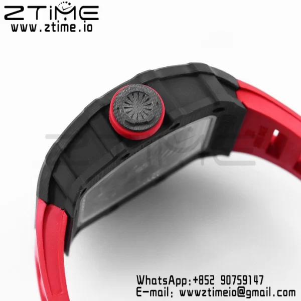 RICHARD MILLE RM035 RM35-02 Black Carbon BBR Factory Best Edition Skeleton Dial on Red Rubber Strap Clone RMUL2 - Super Clone Watch | 1:1 Best Version