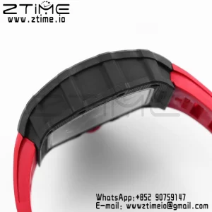 RICHARD MILLE RM035 RM35-02 Black Carbon BBR Factory Best Edition Skeleton Dial on Red Rubber Strap Clone RMUL2 - Super Clone Watch | 1:1 Best Version