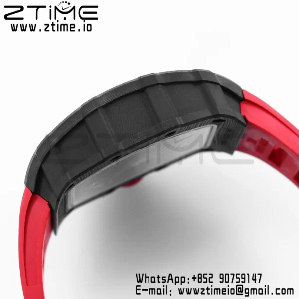 RICHARD MILLE RM035 RM35-02 Black Carbon BBR Factory Best Edition Skeleton Dial on Red Rubber Strap Clone RMUL2 - Super Clone Watch | 1:1 Best Version
