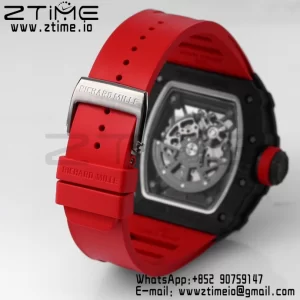 RICHARD MILLE RM035 RM35-02 Black Carbon BBR Factory Best Edition Skeleton Dial on Red Rubber Strap Clone RMUL2 - Super Clone Watch | 1:1 Best Version