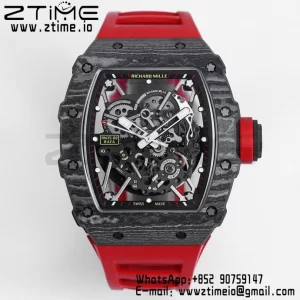 RICHARD MILLE RM035 RM35-02 Black Carbon BBR Factory Best Edition Skeleton Dial on Red Rubber Strap Clone RMUL2 - Super Clone Watch | 1:1 Best Version