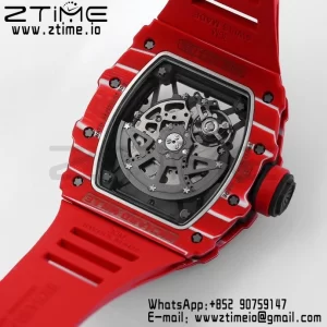 RICHARD MILLE RM035 RM35-02 Black Carbon BBR Factory Best Edition Skeleton Dial on Red Rubber Strap Clone RMUL2 - Super Clone Watch | 1:1 Best Version