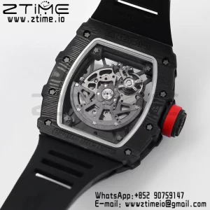 RICHARD MILLE RM035 RM35-02 Black Carbon BBR Factory Best Edition Skeleton Dial on Black Rubber Strap Clone RMUL2 - Super Clone Watch | 1:1 Best Version