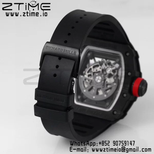 RICHARD MILLE RM035 RM35-02 Black Carbon BBR Factory Best Edition Skeleton Dial on Black Rubber Strap Clone RMUL2 - Super Clone Watch | 1:1 Best Version