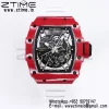RICHARD MILLE RM035 RM35-02 レッドカーボンBBRファクトリーベストエディション スケルトンダイヤル ホワイトラバーストラップ クローンRMUL2 - スーパークローンウォッチ｜1:1ベストバージョン