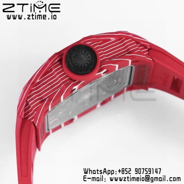 RICHARD MILLE RM035 RM35-02 Red Carbon BBR Factory Best Edition Skeleton Dial on Red Rubber Strap Clone RMUL2 - Super Clone Watch | 1:1 Best Version