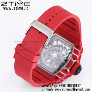 RICHARD MILLE RM035 RM35-02 Red Carbon BBR Factory Best Edition Skeleton Dial on Red Rubber Strap Clone RMUL2 - Super Clone Watch | 1:1 Best Version