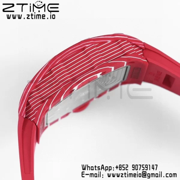 RICHARD MILLE RM035 RM35-02 Red Carbon BBR Factory Best Edition Skeleton Dial on Red Rubber Strap Clone RMUL2 - Super Clone Watch | 1:1 Best Version