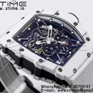 RICHARD MILLE RM035 RM35-01 Quadrante scheletrato in carbonio bianco BBR Best Edition con cinturino in nylon bianco Clone RMUL3 - Orologio Super Clone | 1:1 Miglior Versione