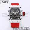 RICHARD MILLE RM035 RM35-01 White Carbon BBR Best Edition Skeleton Dial on Red Nylon Strap Clone RMUL3 - Super Clone Watch | 1:1 Best Version