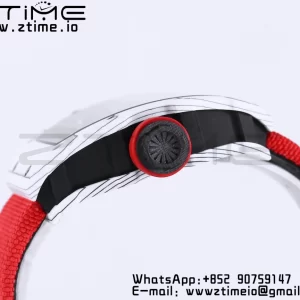 RICHARD MILLE RM035 RM35-01 White Carbon BBR Best Edition Skeleton Dial on Red Nylon Strap Clone RMUL3 - Super Clone Watch | 1:1 Best Version