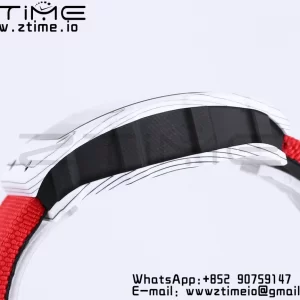 RICHARD MILLE RM035 RM35-01 White Carbon BBR Best Edition Skeleton Dial on Red Nylon Strap Clone RMUL3 - Super Clone Watch | 1:1 Best Version